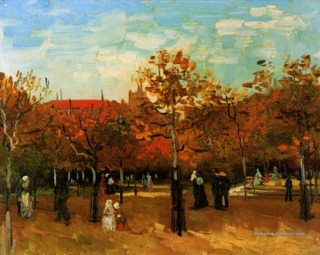  Gogh Art - Le Bois de Boulogne avec des gens qui marchent Vincent van Gogh